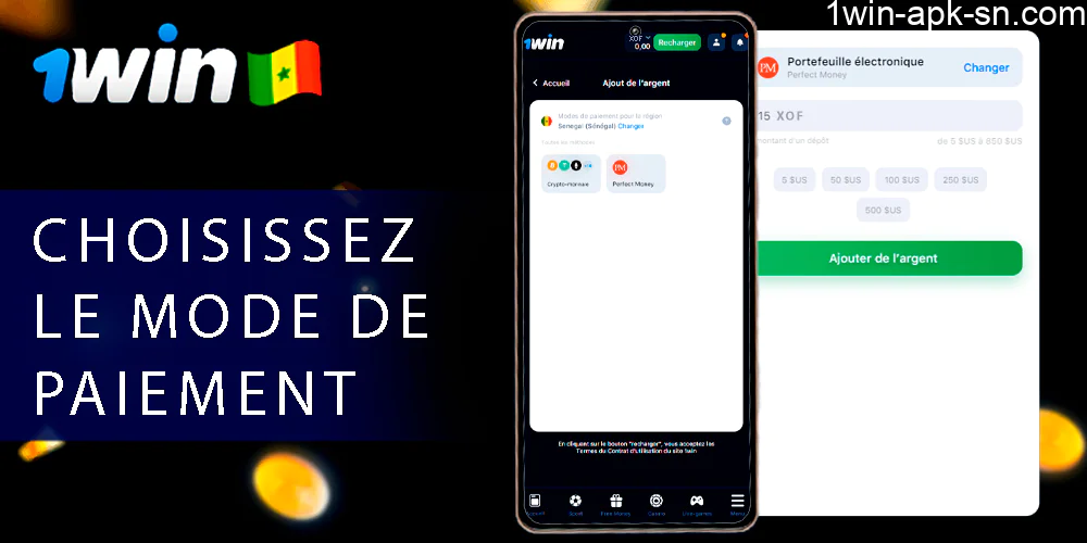 Choisissez le mode de paiement qui vous convient 1win